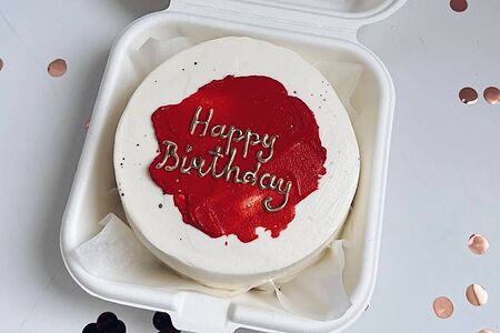 Бенто-торт Happy Birthday ваниль-клубника 