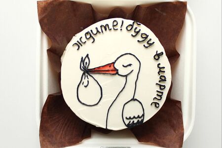 Бенто-торт с аистом Ждите