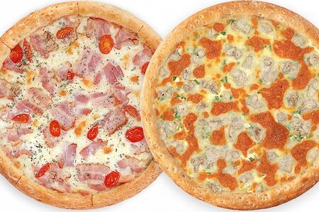 Комбо 2 пиццы Карбонара и Сочная курочка