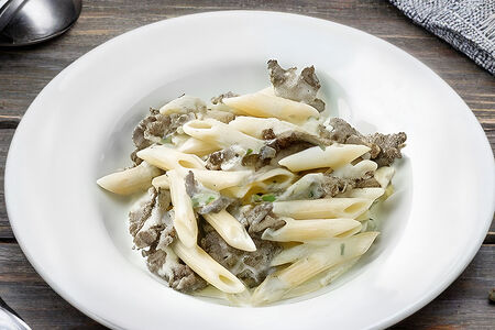 Макароны с куриной печенью в сметане 