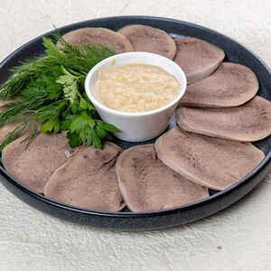 Язык телячий с хреном/горчицей
