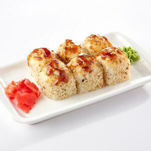 Запеченные роллы с угрем и тамаго