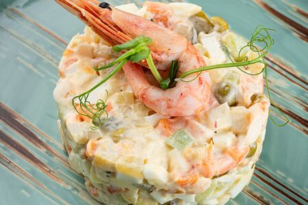 Оливье с магаданскими креветками