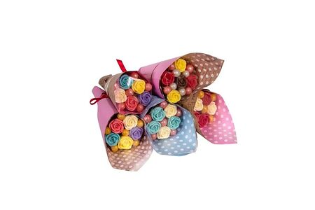 Букет комплимент 5 роз и жемчуг