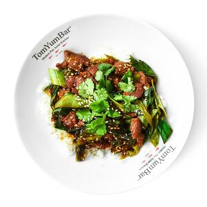 Баранина с пореем и рисом