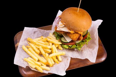 Бургер Чикен с картофелем фри