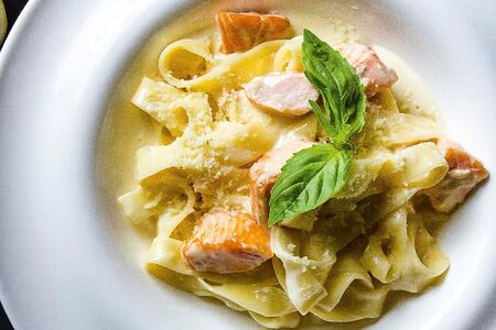 Тальятелле с семгой