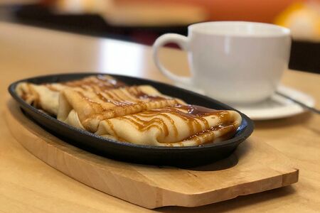 Блины с творогом и курагой