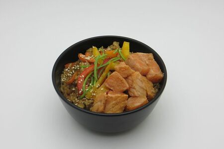 Рис с лососем