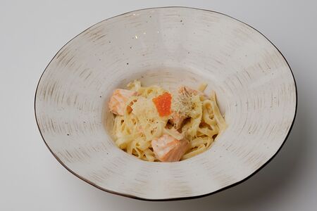 Тальятелле с лососем