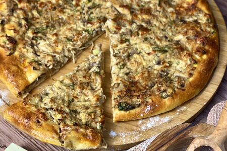 Хачапури по-мегрельски с курицей и грибами