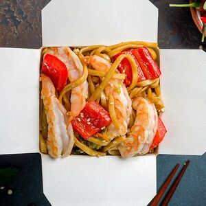 Вок с креветками