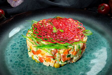 Оливье с лососем