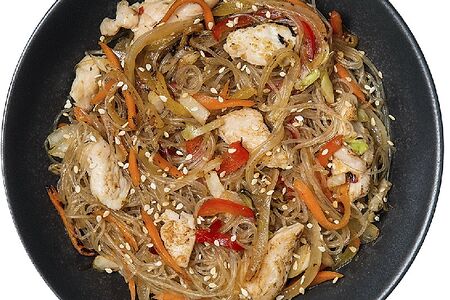 Фунчоза с курицей в кисло-сладком пикантном соусе