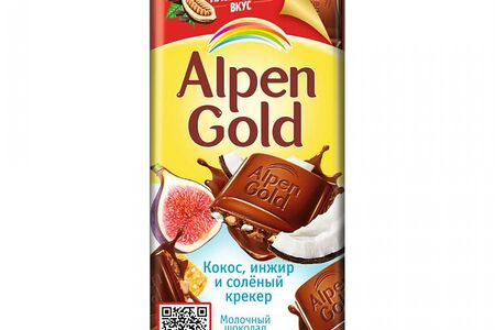 Шоколад молочный инжир-кокос-крекер Alpen Gold 85г