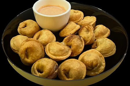 Пельмени жареные курица сыр