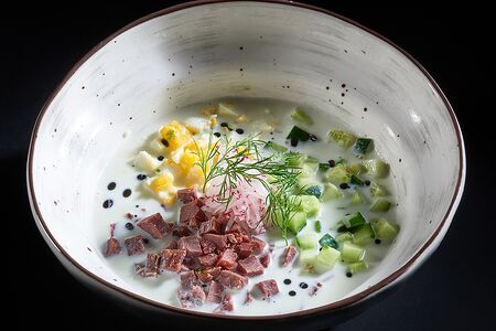 Окрошка на айране с васаби