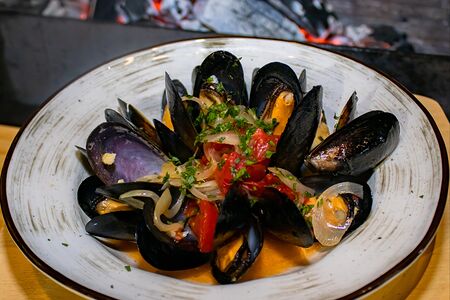 Мидии в соусе горгондзола