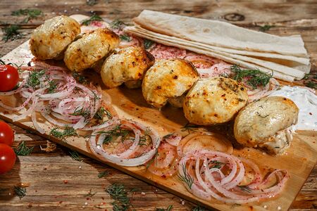 Шампиньоны на мангале