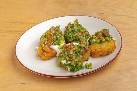 Картофельный хашбраун с лососем