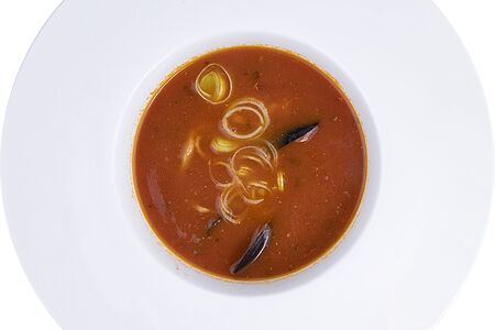 Томатный суп с морепродуктами