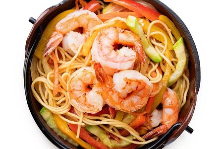 Wok с креветками