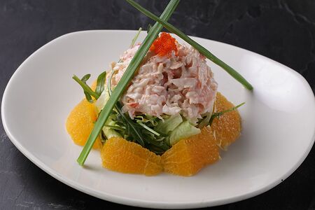 Салат Сингапурский с крабом и креветками
