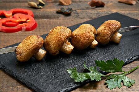 Грибы на гриле