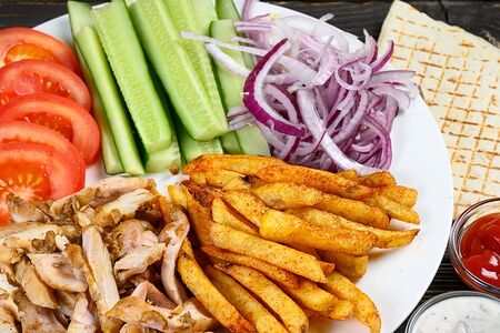 Шаверма на тарелке