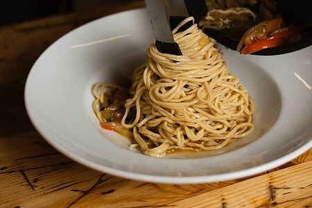 Спагетти с курицей