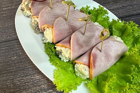 Рулетики из ветчины
