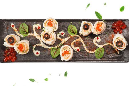 Сырные роллы с лососем