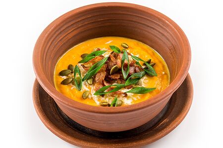 Крем-суп из тыквы с беконом