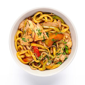 Wok лапша с курицей, перцами и грибами №3