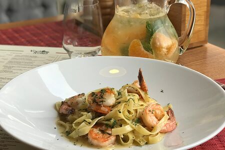 Феттуччине с креветками