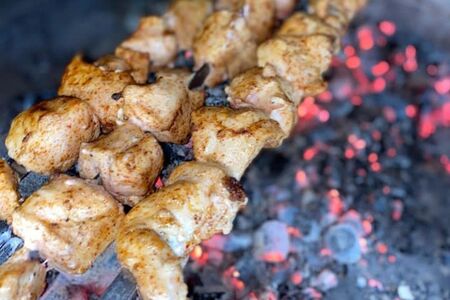 Шашлык из курицы в сочном маринаде