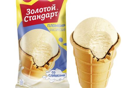 Мороженое Золотой стандарт Пломбир