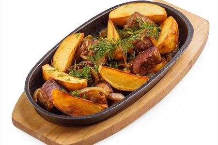 Баранина тушеная с зеленой фасолью