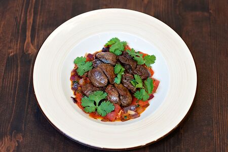 Куриная печень по грузински