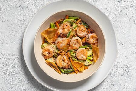 Тигровые креветки стир-фрай с овощами