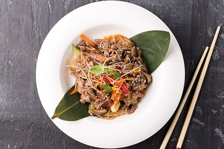 Гречневая лапша с мясом