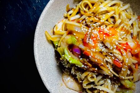 Вок с креветками XL