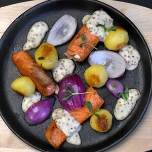 Лосось с картофелем