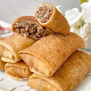 Блины с мясом и рисом