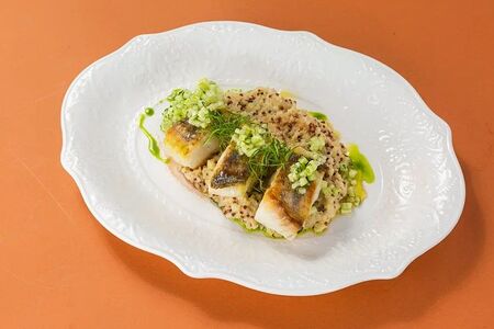 Судак с ризотто из киноа