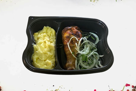 Пюре с куриной ножкой