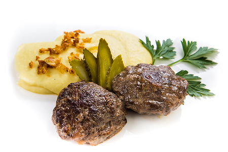 Котлетки домашние с картофельным пюре и соусом Тар-Тар