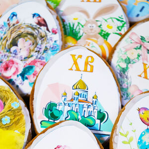 Яйцо пасхальное имбирное с фотопечатью