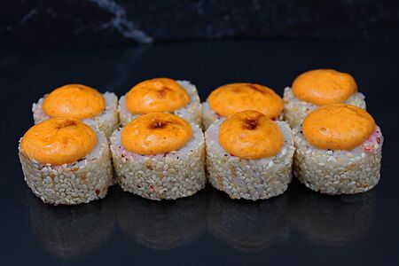 С лососем и крабом