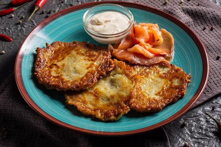 Драники с семгой